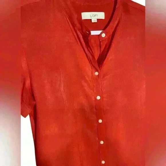 Loft Casual Red Short Sleeve Button Down
Dress With Pockets Size Small - Picture 11 of 12